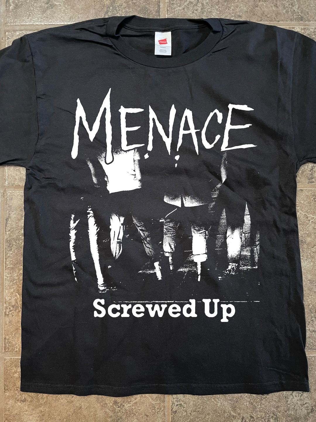 Menace Tshirt black Punk UK 1977 Angelic Upstarts Chelsea Etsy