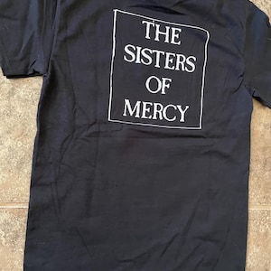 Sisters of Mercy *TWO-SIDED* T-Shirt (White on Black) Goth Post-Punk image 10