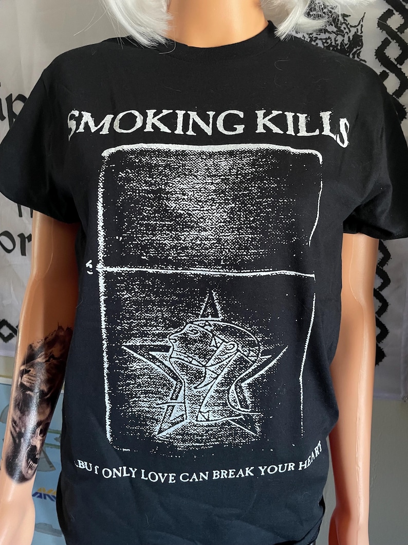 Sisters of Mercy *TWO-SIDED* T-Shirt (White on Black) Goth Post-Punk image 3