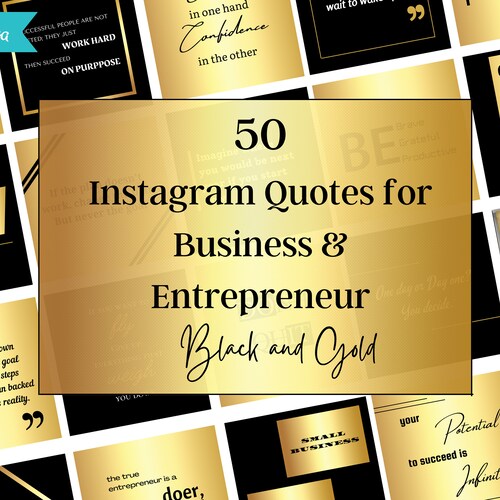 50 Black and Gold Instagram Quotes for Business/entrepreneur Etsy