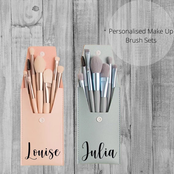 Personalised HTV 8pcs Portable Mini Makeup Brush Set, Travel Make up  Brushes, Bridesmaid Gift, Teen Gift, Pastel Compact Makeup Brushes 