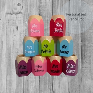 Personalised teacher pencil pot, teacher pencil pot, pencil storage, teacher gift, thank you teacher, teacher pencil pot, teacher Xmas gift