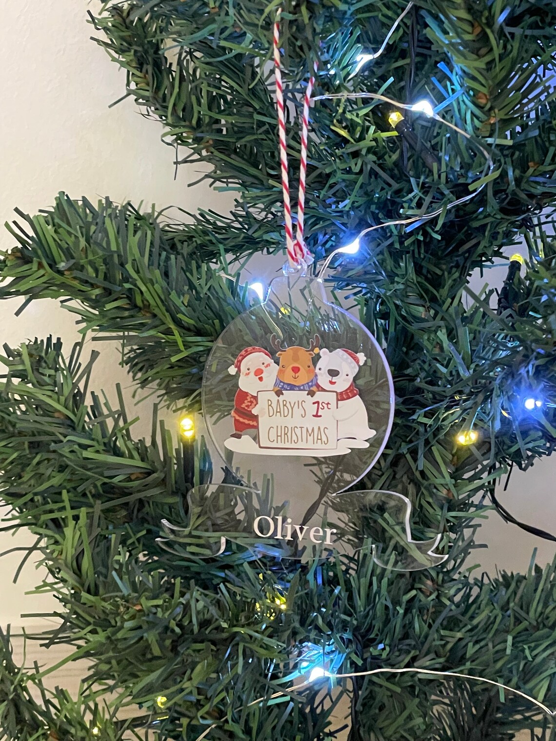 Personalised Baby's 1st Christmas Decoration Baby's  Etsy