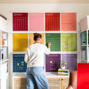 Reusable Large Wall Calendar 16 x 20 inches | Undated | Erasable Paper Calendar | Large Wall Planner | Monthly Calendar | Perpetual Calendar