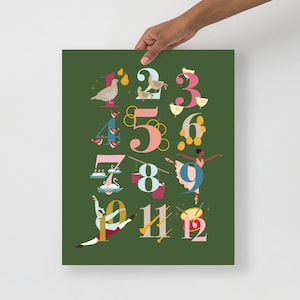 Colorful 12 Days of Christmas Art Print | Christmas Decor | Holiday Decor | 12 Days of Christmas | Christmas Art | Christmas Poster