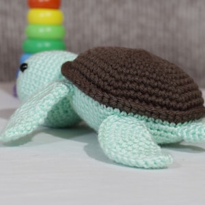 Handmade Birthday Christmas Gift TURTLE - Adorable Tortoise Crochet - Handmade Amigurumi Stuffed Toys - Great Birthday Baby Shower Gift
