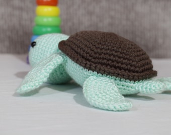 Handmade Birthday Christmas Gift TURTLE - Adorable Tortoise Crochet - Handmade Amigurumi Stuffed Toys - Great Birthday Baby Shower Gift