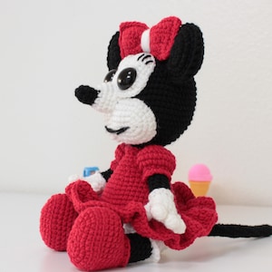 Lady Mouse Handmade Christmas Gift Crochet - Adorable / Cute Big Plushie - Great Birthday / Christmas Gift For Kids - Toddler - Newborn