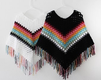 Handmade Mother's Day Gift Cardigan Birthday Gift Idea For Women Cardigan Poncho - Retro Stripes Crochet Beach Cover Sweater Great Gift Idea