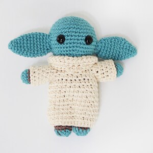 Handmade Baby Yoda Christmas Gift Idea Birthday Gift for Kids Baby Yoda Handmade Crochet Toy Plushie 100% Cotton Handmade Crochet Toy imagen 5