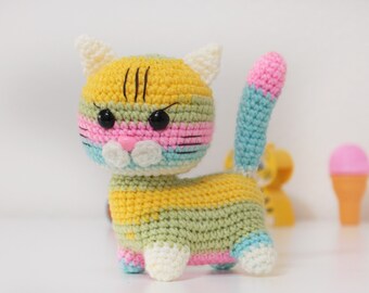 HANDMADE KITTY Gift Idea Cat 100% Handmade Crochet Soft Cotton Toy Stuffed Animals Birthday Gift For Kids Toddlers Newborns