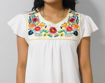 Round Neck Embroidered Top
