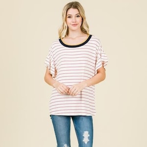 Striped Scoop Neck T-Shirt