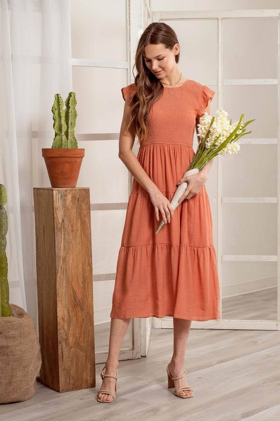 Midi tiered dress cheap