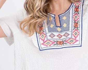 Floral Embroidered Top, Spring Summer Style