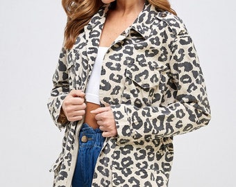 Animal Print Utility Jacket - Etsy
