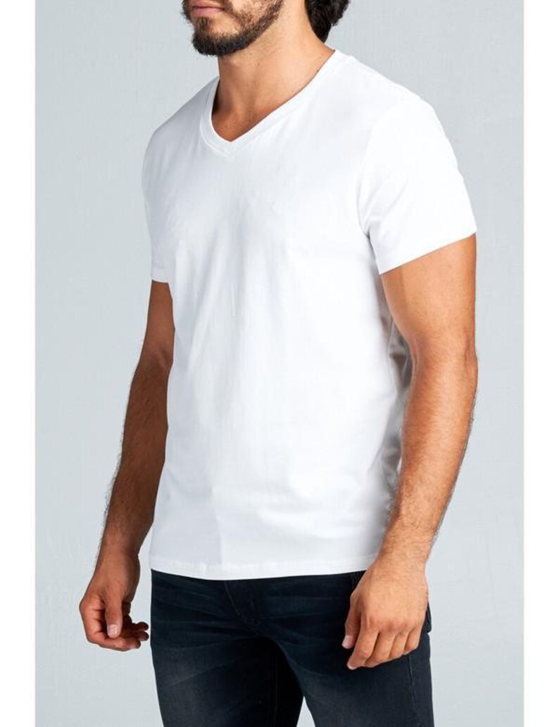Men's Basic V Neck Tee - Etsy