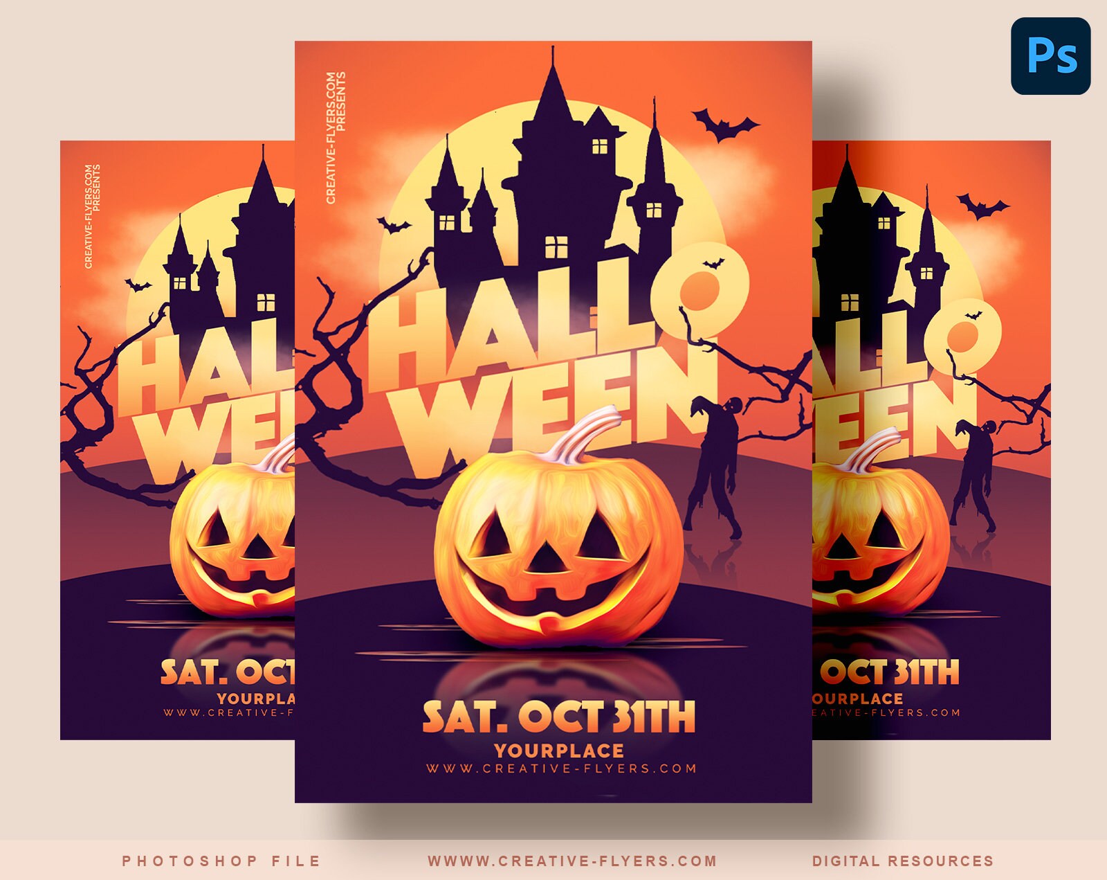Halloween Flyer Template Editable Design Etsy