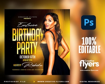 Happy Birthday Flyer Etsy France