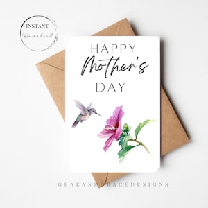 Tarjeta Colibrí del Día de la Madre, Tarjeta del Día de la Madre Colibrí, Tarjeta para mamá, Tarjeta del Día de las Madres, Tarjeta Especial del Día de las Madres, Sólo para mamá