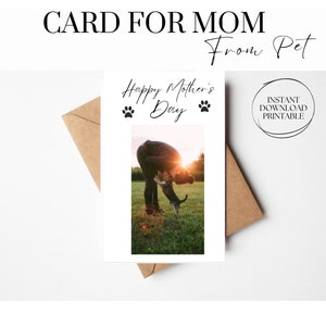 Photo Greeting Card Template From Pet For Mom or Dad Dog Lovers Cat Lovers Pet Photo Card Custom Photo Card Instant Download Printable