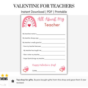 Teacher Valentines | Classroom Valentine | Class Valentine | Valentine Gift Tags | Instant Download | Printable Valentines