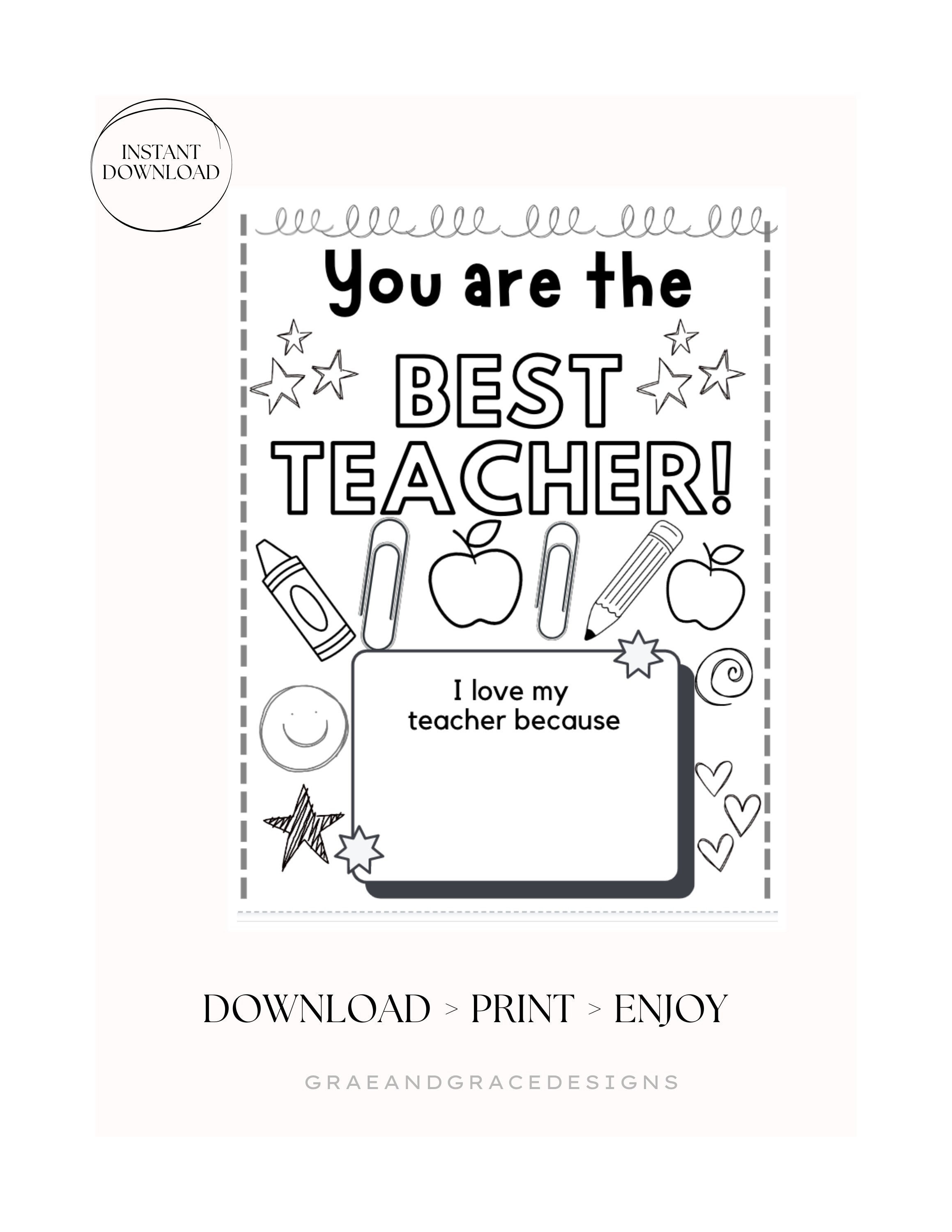 I Love My Teacher Coloring Page