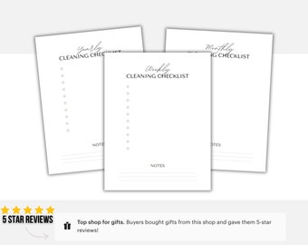 Printable Cleaning Checklist Cleaning Planner Cleaning Schedule Cleaning Planner Instant Download House Chore List