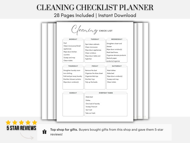 Editable Cleaning Schedule Printable Weekly, Monthly, Yearly Cleaning ...