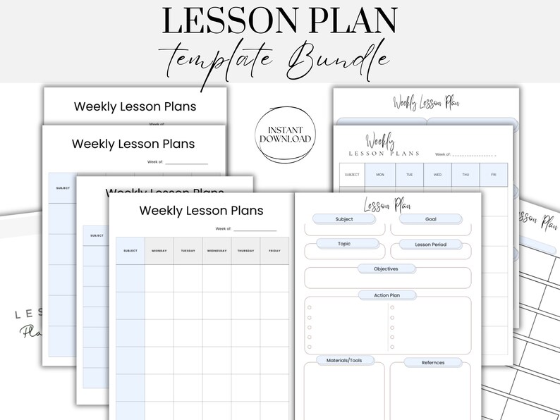 Lesson Plan Template Lesson Planner Printable Homeschool Teacher ...