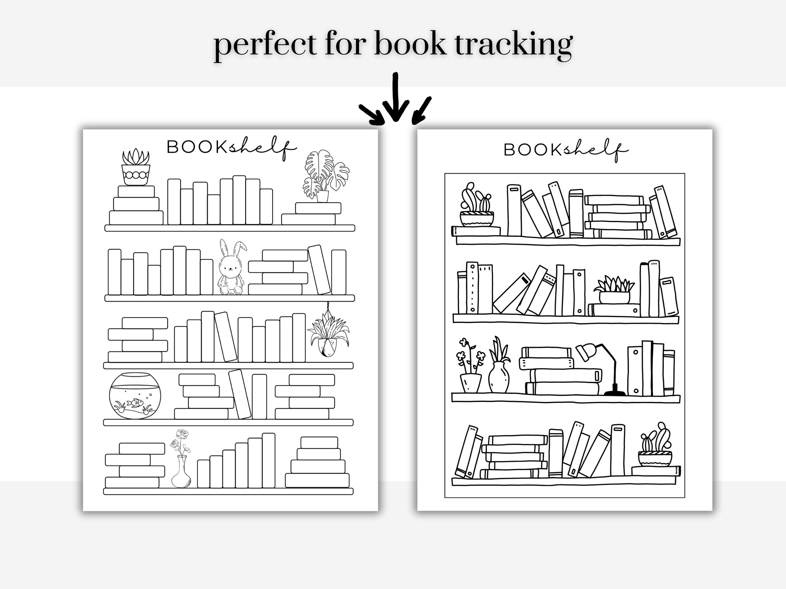 Reading Tracker Printable, Bookshelf Reading Log A4 A5 Letter HP ...