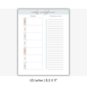 Wöchentlicher Menüplaner | Digitaler Mahlzeitenplaner | GoodNotes iPad Planer | Meal Prep | Meal Plan Vorlage | Einkaufsliste | Kücheninventar 001