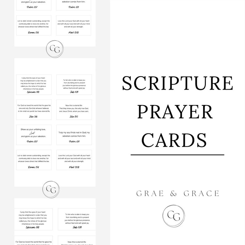 Printable Cards Scripture Prayer Cards Faith-based Scripture - Etsy