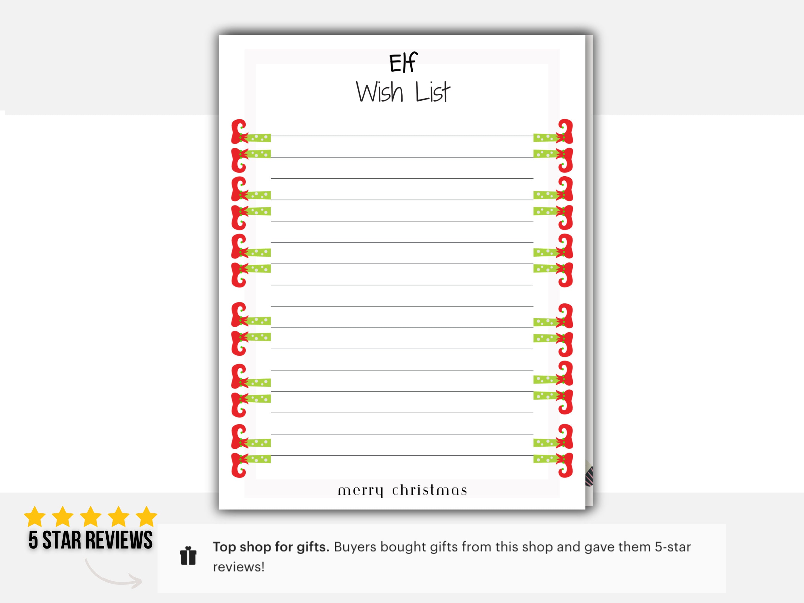 Elf On The Shelf Christmas List Printable
