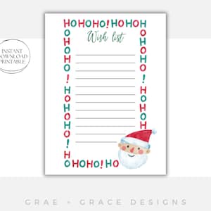 Weihnachtswunschliste für den Weihnachtsmann Weihnachten Sofortiger Download Wunschliste druckbare Weihnachtsgeschenkliste Weihnachtswunschliste Weihnachtswunschliste