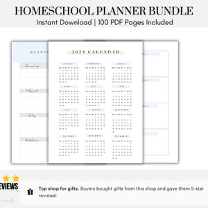 Homeschool Planner Printable 100 Pages Instant Download Homeschool Tracker Printables Homeschool Lesson Planner Homeschool Academic Planner