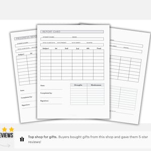 Customizable Report Card and Progress Report Template Transcript Template Fillable  Report Card Homeschool Printable Progress Report Card