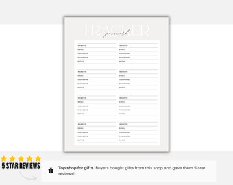 Password Tracker BUNDLE | Printable Password Log Organizer Password Keeper Sheet | Password Journal Book | Password Template Manager | 001