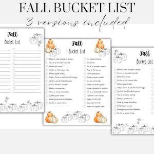 Fall Bucket List Printable Autumn Bucket List Template Editable Fall Bucket List Autumn Activities Checklist Fall To Do List PDF