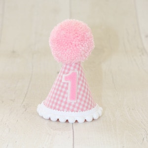 Pink Gingham Party Hat