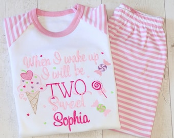 Set di compleanno con gelato / Set rosa personalizzato / Due dolci / Dolci / Bambina del compleanno / Primo compleanno / Secondo compleanno /
