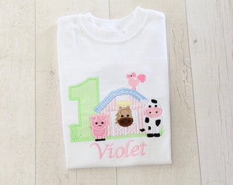 Farmyard Birthday T-Shirt | Sweatshirt | Babygrow | Personalised | First Birthday | Second Birthday | Barnyard | Animals | Birthday Party |