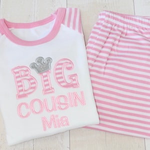 Big Cousin Set | Personalised Pink & Gold Set | Personalised  | Girly Gift | Personalised Gift | Girls | Siblings | Family