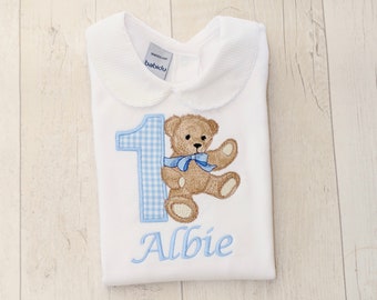 Vintage Bear Birthday Shirt | Beary First | Teddy Bear Picnic | First | 1st Birthday | 2nd Birthday | Second | Cake Smash