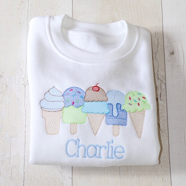 Ice Cream Sweatshirt or T Shirt| Personalised Sweatshirt | Jumper | Hoodie | T shirt | Baby Grow | Blue | Summer | Ice Lolly | Popsical