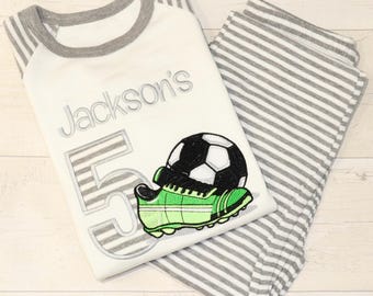 Gepersonaliseerde verjaardagsset met voetbalborduurwerk | Sport | Bal | Voetbal | Keeper | Voetbal