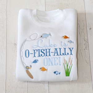 Fishing Birthday Sweatshirt | Personalised Sweatshirt | T Shirt | Babygrow | Jumper | Hoodie | O-Fish-Ally One