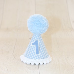 Blauer Gingham-Partyhut