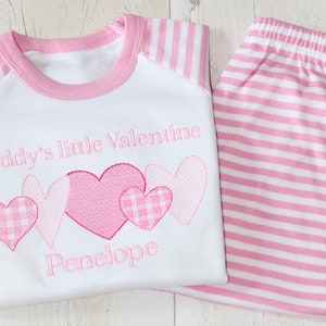 Daddy&#39;s Little Valentine Set | Personalised Pink Valentines Outfit | Valentines Day | Valentines Gift | Daddy | Daughter | Love