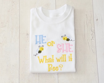 What Will It Bee T-Shirt | Sweatshirt | Babygrow | Personalised | Gender Reveal | New Arrival | Big Brother | Big Sister | Newborn